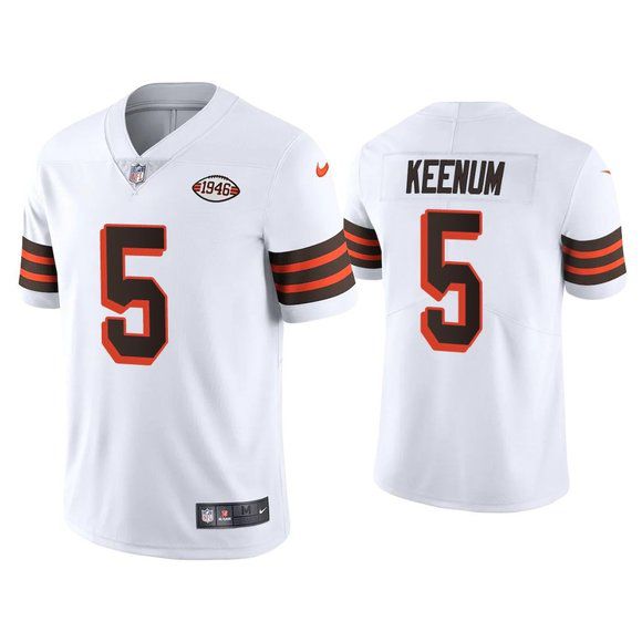 Men Cleveland Browns 5 Case Keenum Nike White 1946 Collection Alternate Game NFL Jersey